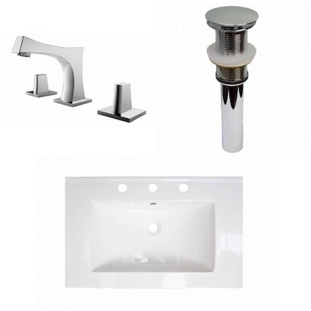 24-in. W 3H8-in. Ceramic Top Set In White Color - Drain Incl.